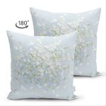 - Suet-K-8924-Gorsel2 - Realhomes  Çift Taraflı Rengarenk Zeminli Beyaz Ortanca Çiçek Desenli Dijital Baskılı Modern Süet Kırlent Kılıfı Realhomes