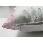 Çift Taraflı Beyaz Zeminli Yeşil Yapraklı Ortanca Çiçek Dijital Baskılı Modern Süet Kırlent Kılıfı Realhomes