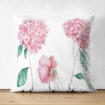 - Suet-K-8930-Gorsel1 - Realhomes Çift Taraflı Beyaz Zeminli Rengarenk Ortanca Çiçek Motifli Dijital Baskılı Modern Süet Kırlent Kılıfı Realhomes