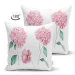 - Suet-K-8930-Gorsel2 - Realhomes Çift Taraflı Beyaz Zeminli Rengarenk Ortanca Çiçek Motifli Dijital Baskılı Modern Süet Kırlent Kılıfı Realhomes