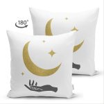 Realhomes Çift Taraflı Özel Tasarım Dijital Baskılı Modern Süet Yastık Kırlent Kılıfı Realhomes