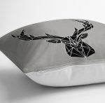 - 20210108_143459 - Realhomes Gri Zeminde Geometrik Geyik Çizimli Dekoratif Kırlent Yastık Kılıfı Realhomes