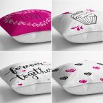 4'lü Sevgililer Günü Konseptli Özel Tasarım Modern Kombin Yastık Kırlent Kılıf Seti Realhomes