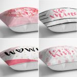 4'lü Sevgililer Günü Konseptli Özel Tasarım Modern Kombin Yastık Kırlent Kılıf Seti Realhomes