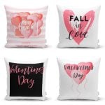 - Rh-K4luset650-Gorsel1 - Realhomes  4'lü Sevgililer Günü Konseptli Özel Tasarım Modern Kombin Yastık Kırlent Kılıf Seti Realhomes