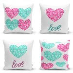 - Rh-K4luset667-Gorsel1 - Realhomes  4'lü Sevgililer Günü Konseptli Özel Tasarım Modern Kombin Yastık Kırlent Kılıf Seti Realhomes