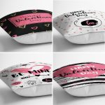 - Rh-K4luset675-Gorsel2 - Realhomes  4'lü Sevgililer Günü Konseptli Özel Tasarım Modern Kombin Yastık Kırlent Kılıf Seti Realhomes