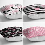 - Rh-K4luset681-Gorsel2 - Realhomes 4'lü Sevgililer Günü Konseptli Özel Tasarım Modern Kombin Yastık Kırlent Kılıf Seti Realhomes