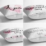 4'lü Sevgililer Günü Konseptli Özel Tasarım Modern Kombin Yastık Kırlent Kılıf Seti Realhomes