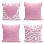 - Rh-K4luset695-Gorsel1 - Realhomes  4'lü Sevgililer Günü Konseptli Özel Tasarım Modern Kombin Yastık Kırlent Kılıf Seti Realhomes