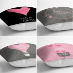 - Rh-K4luset696-Gorsel2 - Realhomes  4'lü Sevgililer Günü Konseptli Özel Tasarım Modern Kombin Yastık Kırlent Kılıf Seti Realhomes