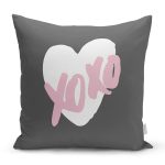 Sevgililer Günü Temalı Özel Tasarım Dijital Baskılı Modern Yastık Kırlent Kılıfı Realhomes