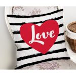 Sevgililer Günü Temalı Özel Tasarım Dijital Baskılı Modern Yastık Kırlent Kılıfı Realhomes