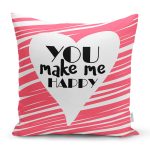 Sevgililer Günü Temalı Özel Tasarım Dijital Baskılı Modern Yastık Kırlent Kılıfı Realhomes