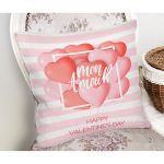 Sevgililer Günü Temalı Özel Tasarım Dijital Baskılı Modern Yastık Kırlent Kılıfı Realhomes