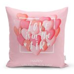 Sevgililer Günü Temalı Özel Tasarım Dijital Baskılı Modern Yastık Kırlent Kılıfı Realhomes