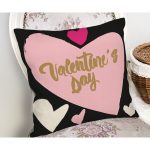 - Rh-K9061-Gorsel2 - Realhomes  Sevgililer Günü Temalı Özel Tasarım Dijital Baskılı Modern Yastık Kırlent Kılıfı Realhomes