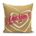 Sevgililer Günü Temalı Özel Tasarım Dijital Baskılı Modern Yastık Kırlent Kılıfı Realhomes
