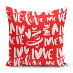 Sevgililer Günü Temalı Özel Tasarım Dijital Baskılı Modern Yastık Kırlent Kılıfı Realhomes