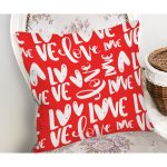 Sevgililer Günü Temalı Özel Tasarım Dijital Baskılı Modern Yastık Kırlent Kılıfı Realhomes