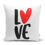 Sevgililer Günü Temalı Özel Tasarım Dijital Baskılı Modern Yastık Kırlent Kılıfı Realhomes