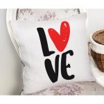 Sevgililer Günü Temalı Özel Tasarım Dijital Baskılı Modern Yastık Kırlent Kılıfı Realhomes