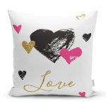 Sevgililer Günü Temalı Özel Tasarım Dijital Baskılı Modern Yastık Kırlent Kılıfı Realhomes