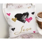 Sevgililer Günü Temalı Özel Tasarım Dijital Baskılı Modern Yastık Kırlent Kılıfı Realhomes