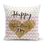 Sevgililer Günü Temalı Özel Tasarım Dijital Baskılı Modern Yastık Kırlent Kılıfı Realhomes