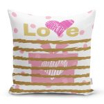 Sevgililer Günü Temalı Özel Tasarım Dijital Baskılı Modern Yastık Kırlent Kılıfı Realhomes