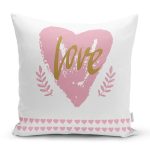 Sevgililer Günü Temalı Özel Tasarım Dijital Baskılı Modern Yastık Kırlent Kılıfı Realhomes