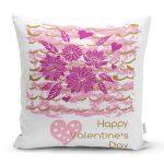 Sevgililer Günü Temalı Özel Tasarım Dijital Baskılı Modern Yastık Kırlent Kılıfı Realhomes