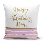 Sevgililer Günü Temalı Özel Tasarım Dijital Baskılı Modern Yastık Kırlent Kılıfı Realhomes