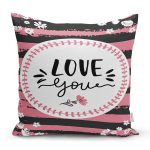 Sevgililer Günü Temalı Özel Tasarım Dijital Baskılı Modern Yastık Kırlent Kılıfı Realhomes