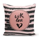 Sevgililer Günü Temalı Özel Tasarım Dijital Baskılı Modern Yastık Kırlent Kılıfı Realhomes