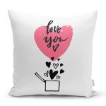 Sevgililer Günü Temalı Özel Tasarım Dijital Baskılı Modern Yastık Kırlent Kılıfı Realhomes