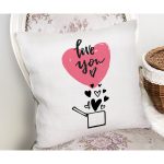 Sevgililer Günü Temalı Özel Tasarım Dijital Baskılı Modern Yastık Kırlent Kılıfı Realhomes