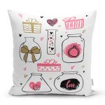 Sevgililer Günü Temalı Özel Tasarım Dijital Baskılı Modern Yastık Kırlent Kılıfı Realhomes
