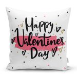 Sevgililer Günü Temalı Özel Tasarım Dijital Baskılı Modern Yastık Kırlent Kılıfı Realhomes