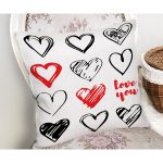 Sevgililer Günü Temalı Özel Tasarım Dijital Baskılı Modern Yastık Kırlent Kılıfı Realhomes