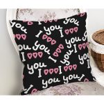 Sevgililer Günü Temalı Özel Tasarım Dijital Baskılı Modern Yastık Kırlent Kılıfı Realhomes