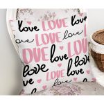 Sevgililer Günü Temalı Özel Tasarım Dijital Baskılı Modern Yastık Kırlent Kılıfı Realhomes