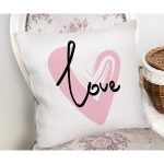 Sevgililer Günü Temalı Özel Tasarım Dijital Baskılı Modern Yastık Kırlent Kılıfı Realhomes