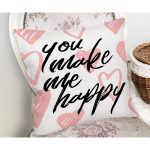 Sevgililer Günü Temalı Özel Tasarım Dijital Baskılı Modern Yastık Kırlent Kılıfı Realhomes