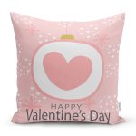 Sevgililer Günü Temalı Özel Tasarım Dijital Baskılı Modern Yastık Kırlent Kılıfı Realhomes