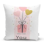 Sevgililer Günü Temalı Özel Tasarım Dijital Baskılı Modern Yastık Kırlent Kılıfı Realhomes