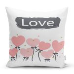 Sevgililer Günü Temalı Özel Tasarım Dijital Baskılı Modern Yastık Kırlent Kılıfı Realhomes