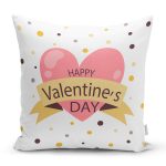 Sevgililer Günü Temalı Özel Tasarım Dijital Baskılı Modern Yastık Kırlent Kılıfı Realhomes