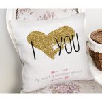 Sevgililer Günü Temalı Özel Tasarım Dijital Baskılı Modern Yastık Kırlent Kılıfı Realhomes