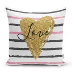 Sevgililer Günü Temalı Özel Tasarım Dijital Baskılı Modern Yastık Kırlent Kılıfı Realhomes